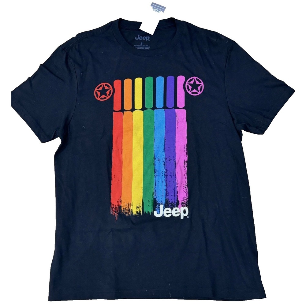 JEEP Rainbow Grill Men's Size XL Pride T-Shirt Black NEW